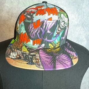 DC Comics Joker Batman Villain Graphic Snapback Flat Brim Hat